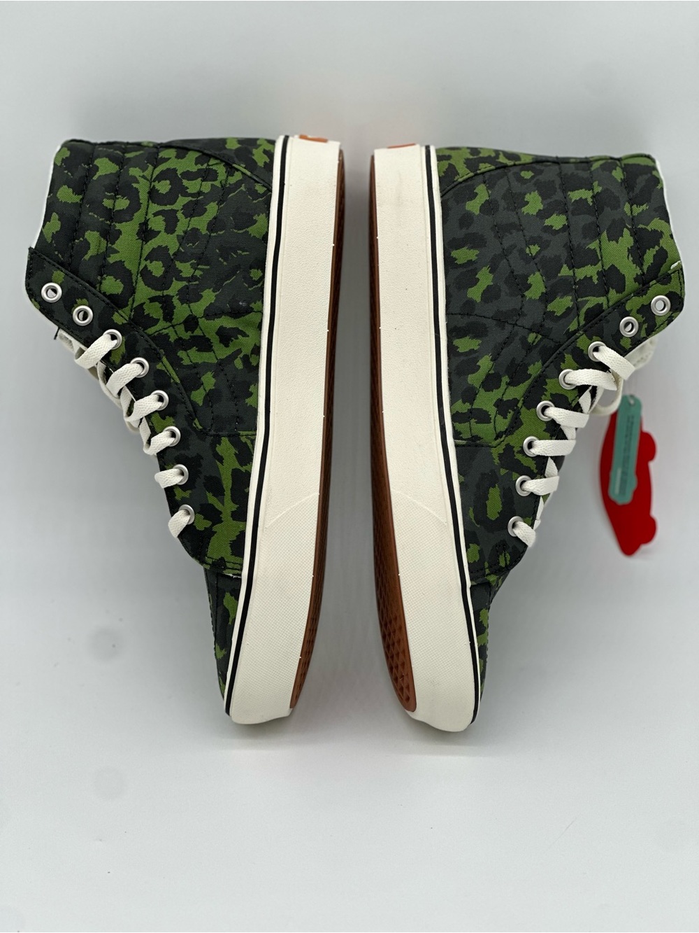Vans High-Top Sneakers in Green Leopard Camo - Picture 5 of 10